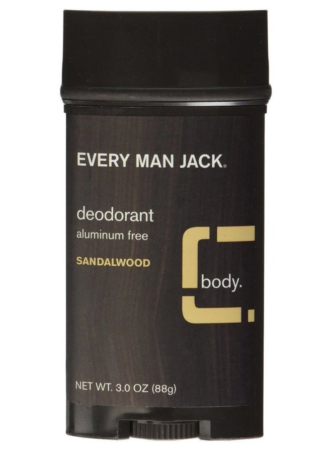 Every Man Jack مزيل العرق 3 أونصة خشب الصندل خالي من الألمنيوم (88 مل) (عبوتين)