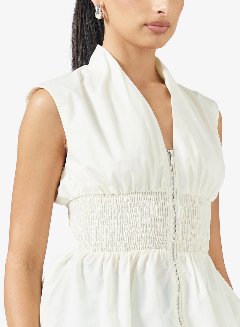 ايلا بلوزة بكسرات وسحاب أمامي - Image 3