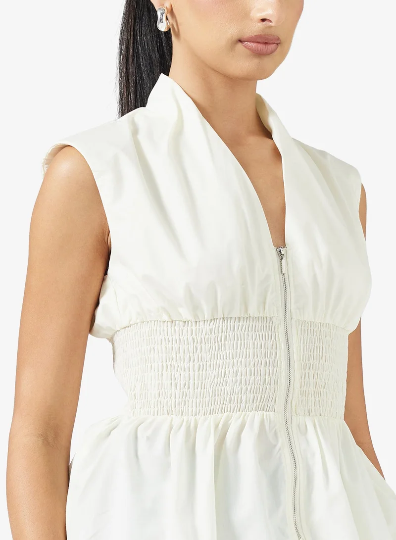 Ella  Peplum Top With Front Zipper for Women | Best Price UAE