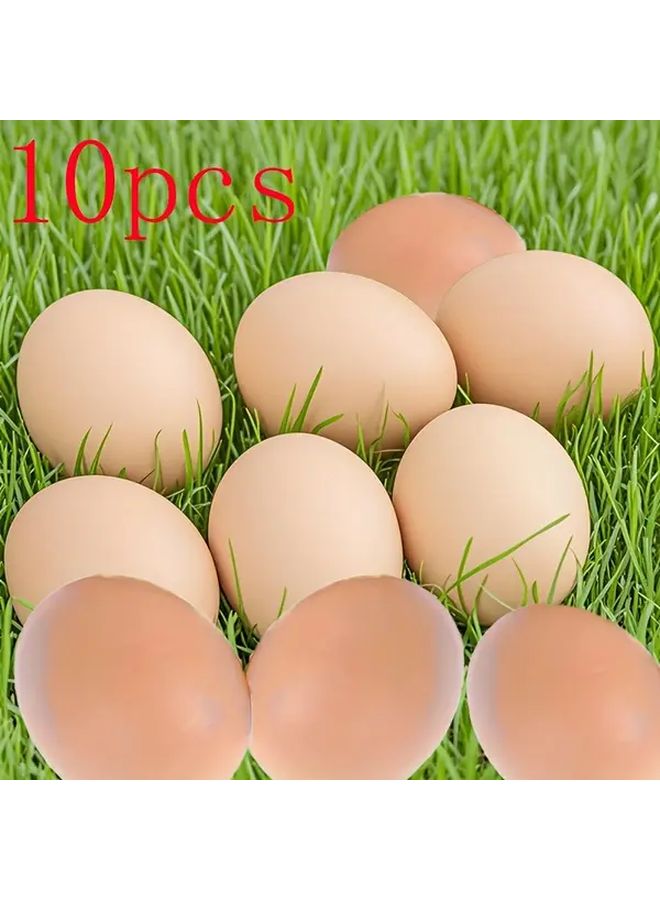 10 قطع من بيض عيد الفصح الاصطناعي الواقعي من البلاستيك، زينة بدون ريش، لا تحتاج إلى كهرباء، لأعمال عيد الفصح اليدوية والرسم، زينة متعددة الأعياد لمركز الطاولة، بيض مزخرف لمركز الطاولة الاحتفالي، مظهر طبيعي وسهل. - Image 1