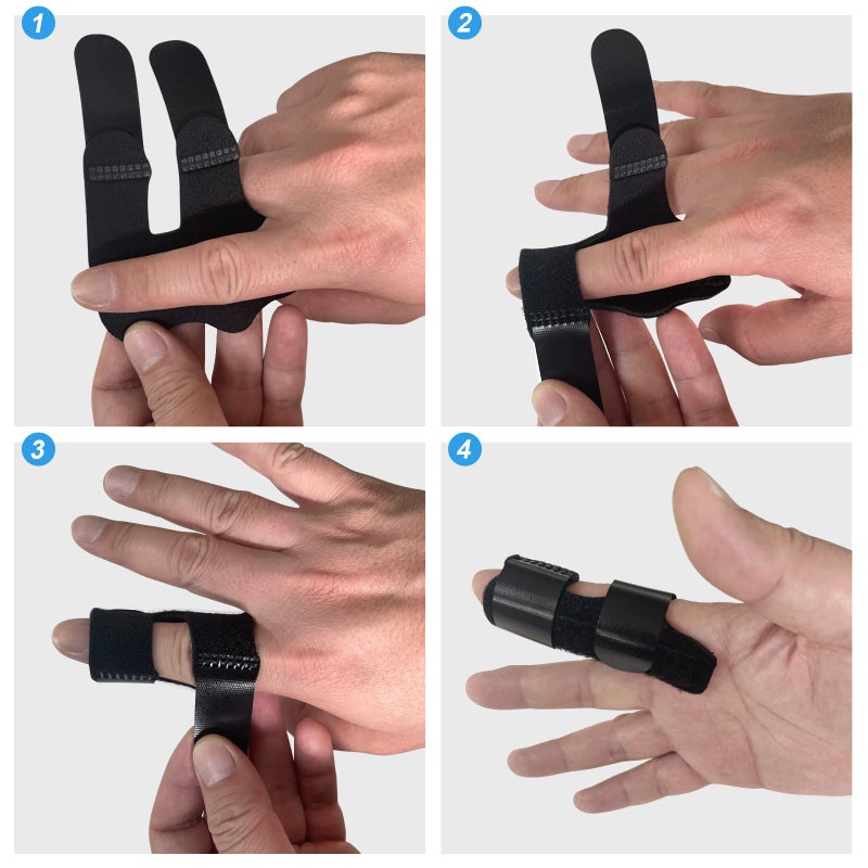 NSKONGDODO 4 Pcs Trigger Finger Splints/Brace for Knuckle Immobilization,Broken Protector and Straightening Arthritis Relief,Pain Relief,Fits Index,Middle Ring  - Image 4