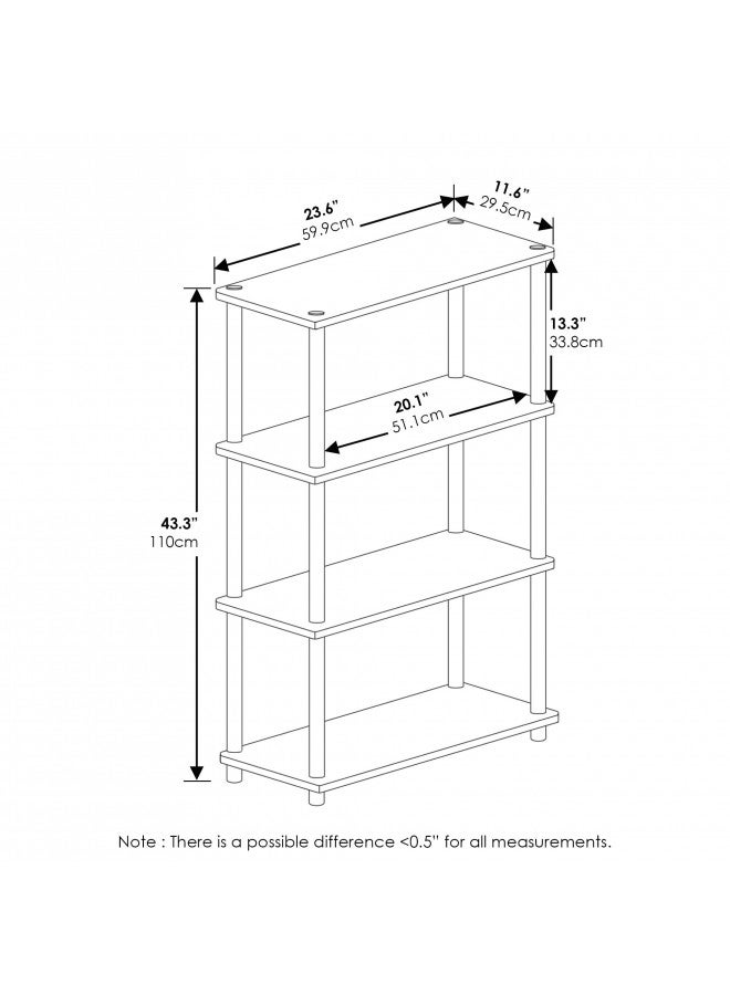 Furinno (99557LC/BK) Turn-N-Tube 4-Tier Multipurpose Shelf Display Rack - Light Cherry/Black - Image 2