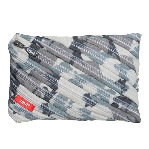 ZIPIT Camo Large Pencil Case for Boys, Zipper Pencil Pouch for Kids and Teens, Stationery Bag for School ,Blue - Image 1