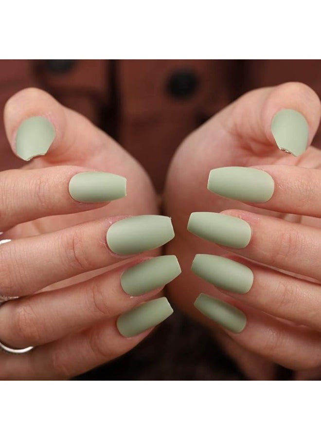 Generic - 24pcs green Fake Nail Set - Image 1