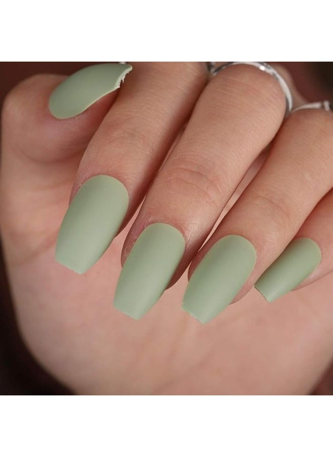 Generic - 24pcs green Fake Nail Set - Image 1