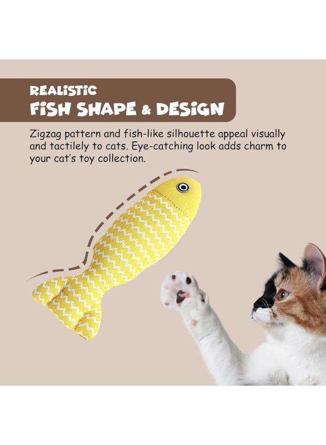 FUNFY Pet Cat Toys, Pack of 3 Fish Catnip Crinkle Plush Pillows, Soft Durable Interactive Indoor Cat Toys, Teething, Chewing and Playing Toy for Kittens and Adult Cats - Image 4