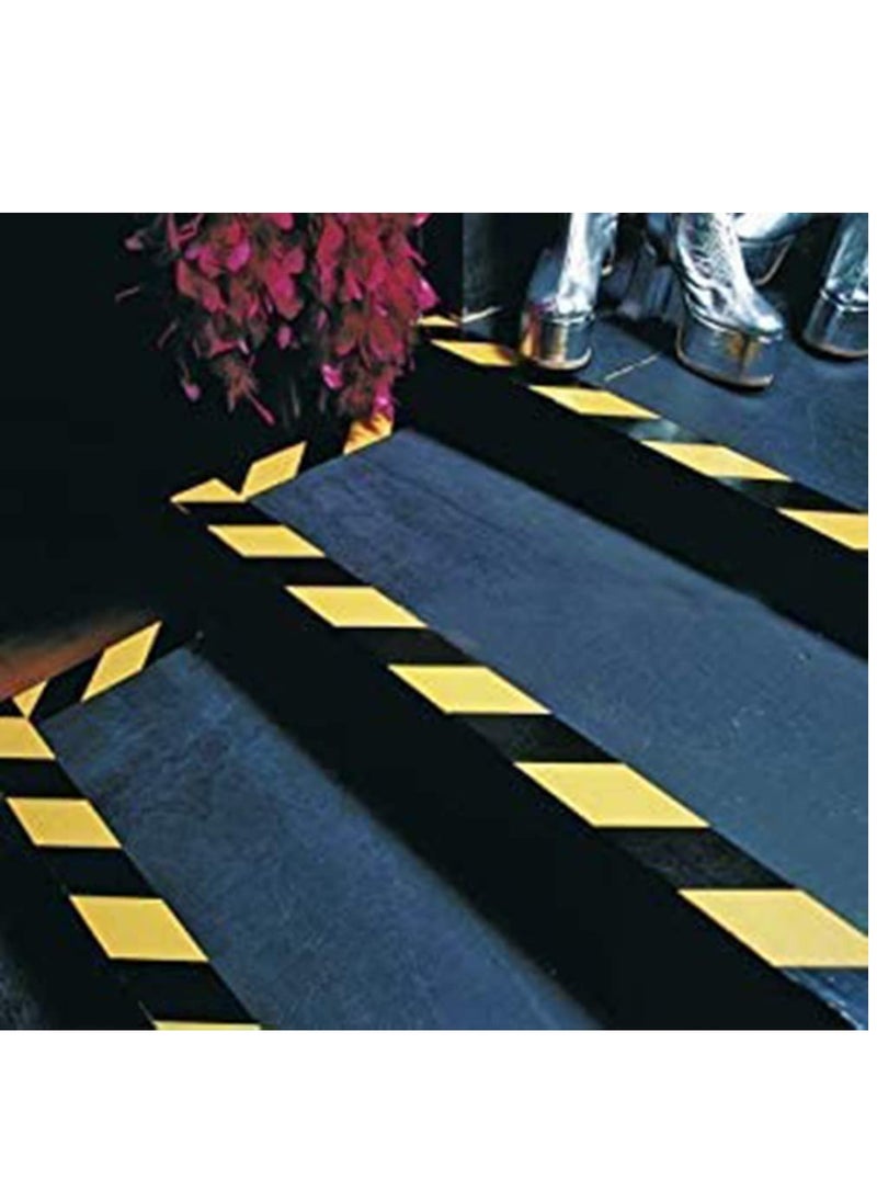 KASTWAVE - Warning Tape KASTWAVE Self Adhesive Black & Yellow Hazard Warning Safety Stripe Tape Caution Barrier Sticky Tapes for Best Readability Maximum Visibility Designed for Danger/ Hazardous Areas (33M) - Image 1