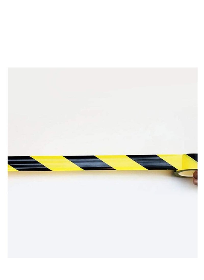 KASTWAVE - Warning Tape KASTWAVE Self Adhesive Black & Yellow Hazard Warning Safety Stripe Tape Caution Barrier Sticky Tapes for Best Readability Maximum Visibility Designed for Danger/ Hazardous Areas (33M) - Image 1