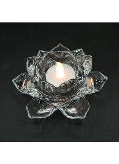 Reflector Reflector Exquisite Glass Lotus Flower Tea Light Candle Holder Set of 2 Perfect for Lighting Decoration Corporate GiftsHome Decor and Festival Like Diwali Christmas or Eid  - Image 4