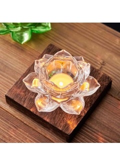 Reflector Reflector Exquisite Glass Lotus Flower Tea Light Candle Holder Set of 2 Perfect for Lighting Decoration Corporate GiftsHome Decor and Festival Like Diwali Christmas or Eid  - Image 3