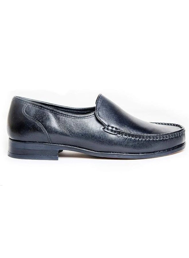 MONT HAWK Men’s Black Genuine Leather Carol Loafers – Premium Slip-On Moccasin Shoes with Soft Leather Lining, Cushioned Insole & Comfortable TPR Sole for Office, Business, Casual & Driving - Image 1
