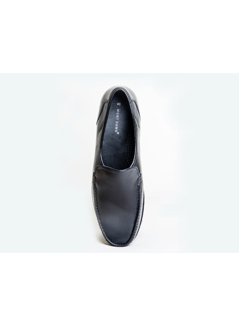 MONT HAWK Men’s Black Genuine Leather Carol Loafers – Premium Slip-On Moccasin Shoes with Soft Leather Lining, Cushioned Insole & Comfortable TPR Sole for Office, Business, Casual & Driving - Image 4