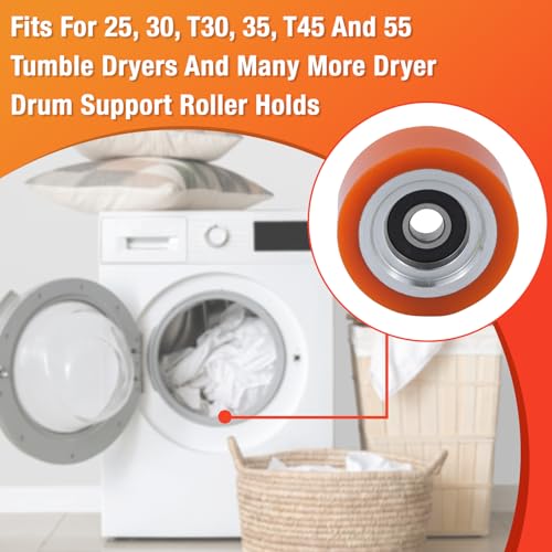 Delixike 70298701P 6Pack-70298701-70568201 Support Roller Bearing Compatible With for Alliance/Huebsch/Speedqueen/IPSO Dryer(6Pack) - Image 5