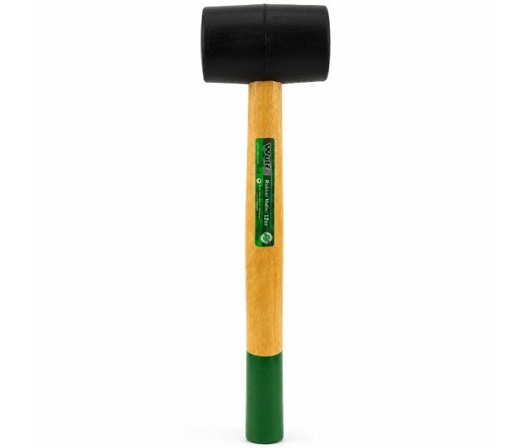 WULF Professional 12oz Rubber Mallet with Heavy-Duty Non-Marring Black Rubber Head & High-Strength Hardwood Handle, Soft Face Hammer for Flooring, Construction, Metal Work, Woodworking & DIY Repair - Image 1