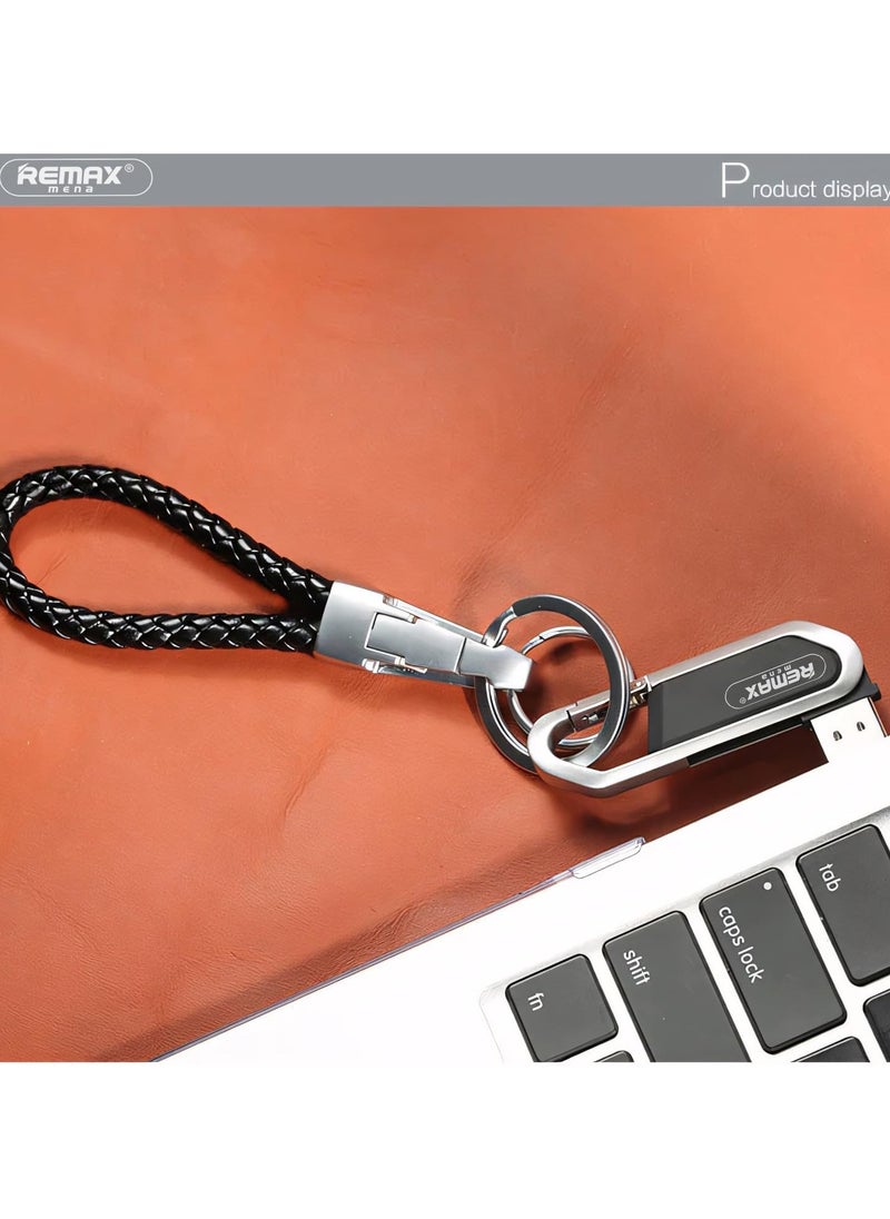 Remax Mena Flash Drive Key Chain High Speed USB 2.0, Material Metal and Plastics with Lanyard, Key Chain Design, Plug and Play, 32GB (Black)  - Image 5
