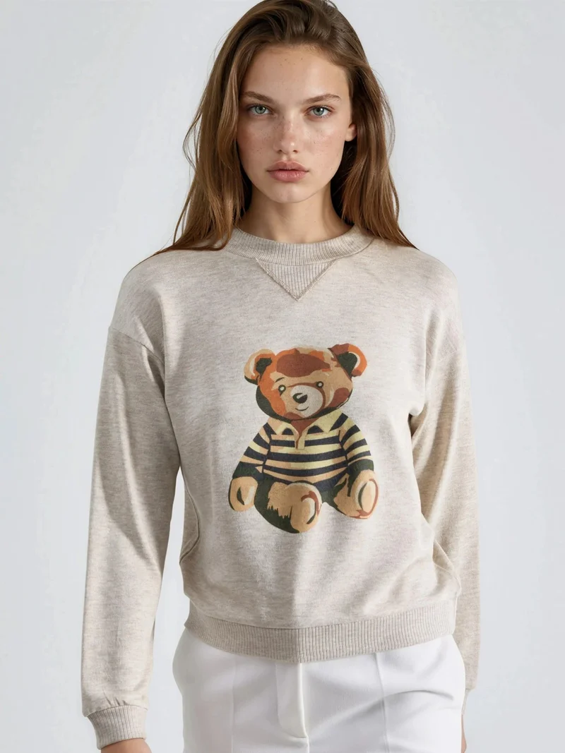 بوسيم BUSEM Printed Basic Sweatshirt