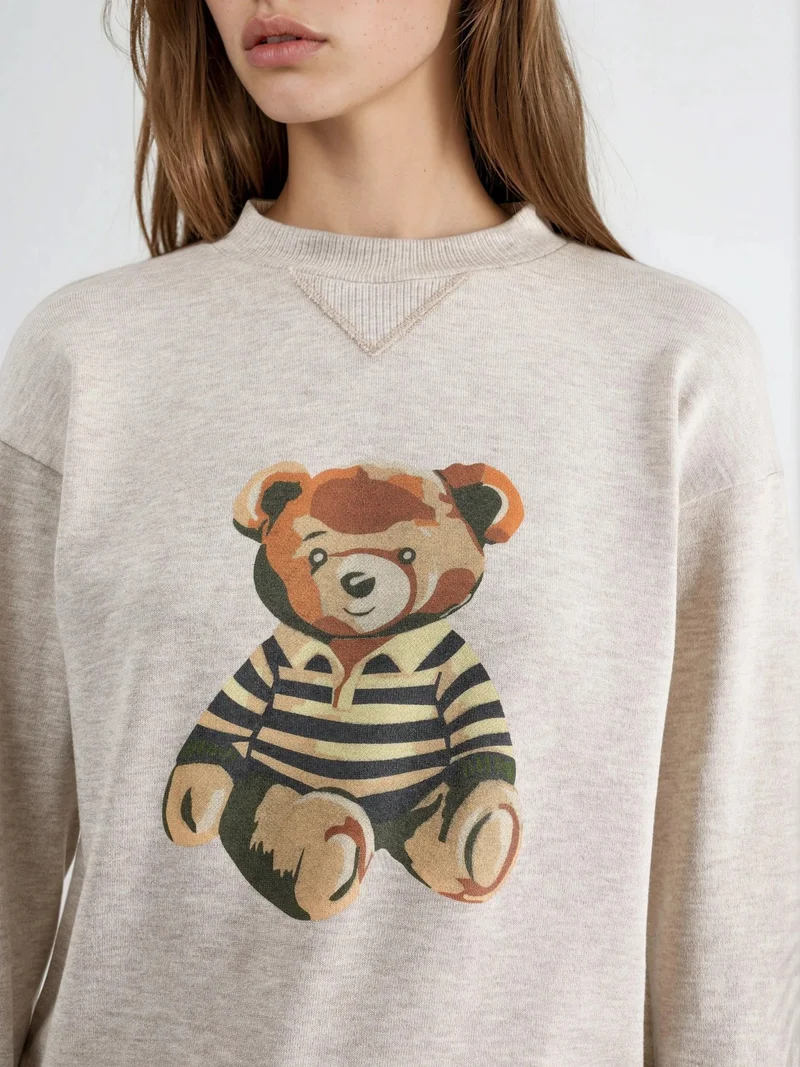 بوسيم BUSEM Printed Basic Sweatshirt