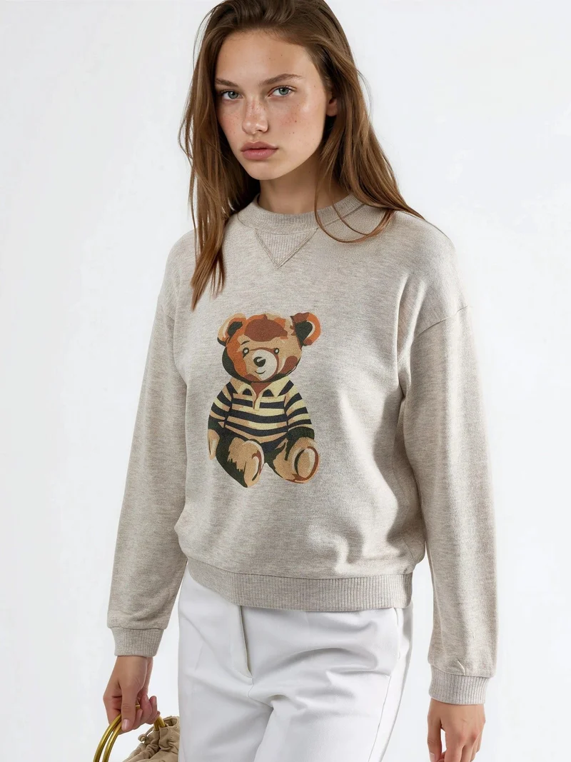 بوسيم BUSEM Printed Basic Sweatshirt