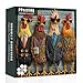 PPuzzling Funny Chicken Family Puzzle 1000 Pieces Vintage Stylish Roosters Jigsaw Puzzles Colorful Animal Chickens Puzzle - Image 2