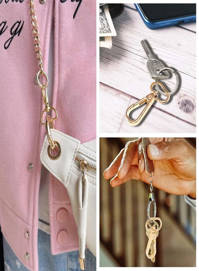 TARINI Bag Hooks for Handbags, Bag Hook, Lobster Clasps, 8 Pcs Metal Swivel Snap Hooks - Universal Rotating Purse Hooks for Bags, DIY Accessories - Image 4