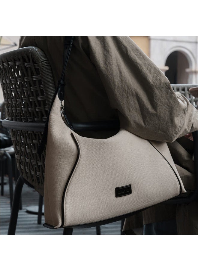 OMTO to Star Same Style Oatmeal Hobo Armpit Bag Women New Style Canvas Shoulder Bag Women Large Capacity Tote Bag - Image 1