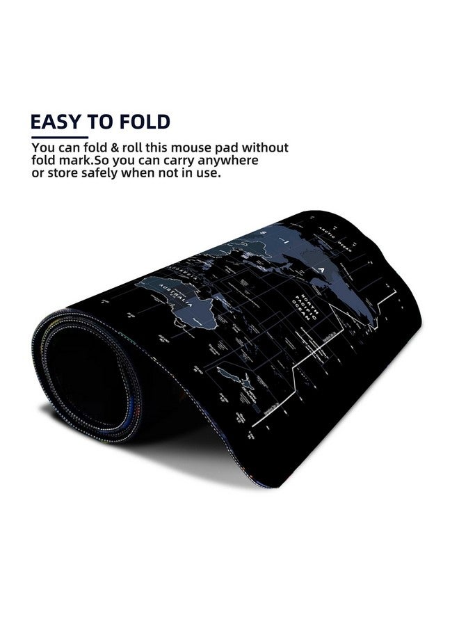 STRIFF World Map Extended Size (800 mm x 300 mm x 2 mm) Gaming Mouse Pad| Desk Mat | Stitched Edges| Non-Slip Rubber Base|Computer Laptop|Keyboard Mouse Pad for Office & Home (World Map) - Image 4