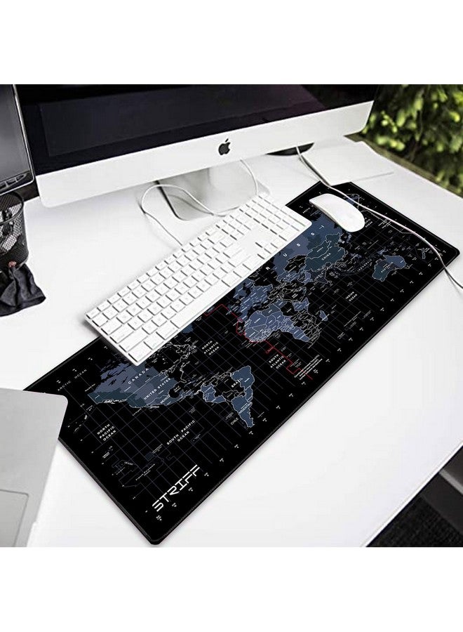 STRIFF World Map Extended Size (800 mm x 300 mm x 2 mm) Gaming Mouse Pad| Desk Mat | Stitched Edges| Non-Slip Rubber Base|Computer Laptop|Keyboard Mouse Pad for Office & Home (World Map) - Image 5