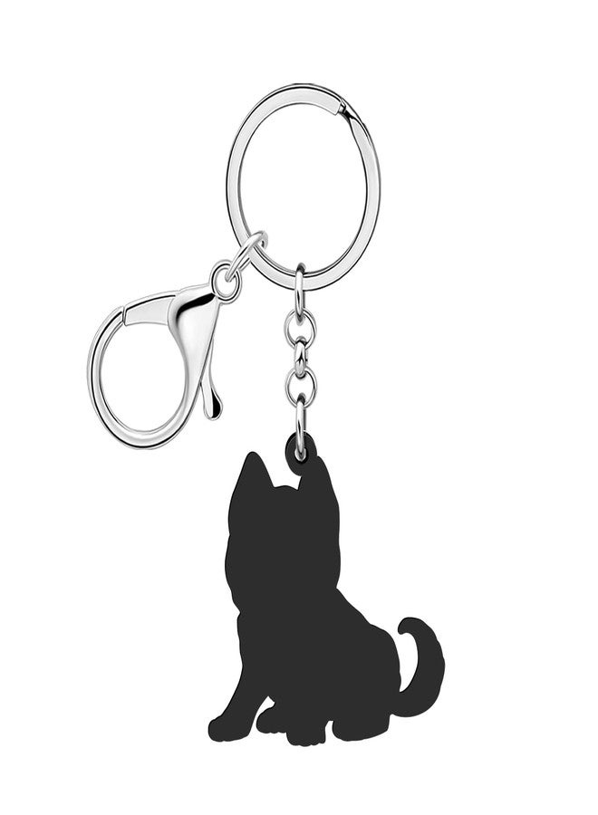 سلسلة مفاتيح على شكل كلب هاسكي من الأكريليك من DOWAY، مجوهرات على شكل كلب هاسكي، هدايا لمحبي الكلاب من النساء والأطفال والفتيات، تعليقات حقائب الظهر، إكسسوارات الحقائب (رمادي) - Image 5