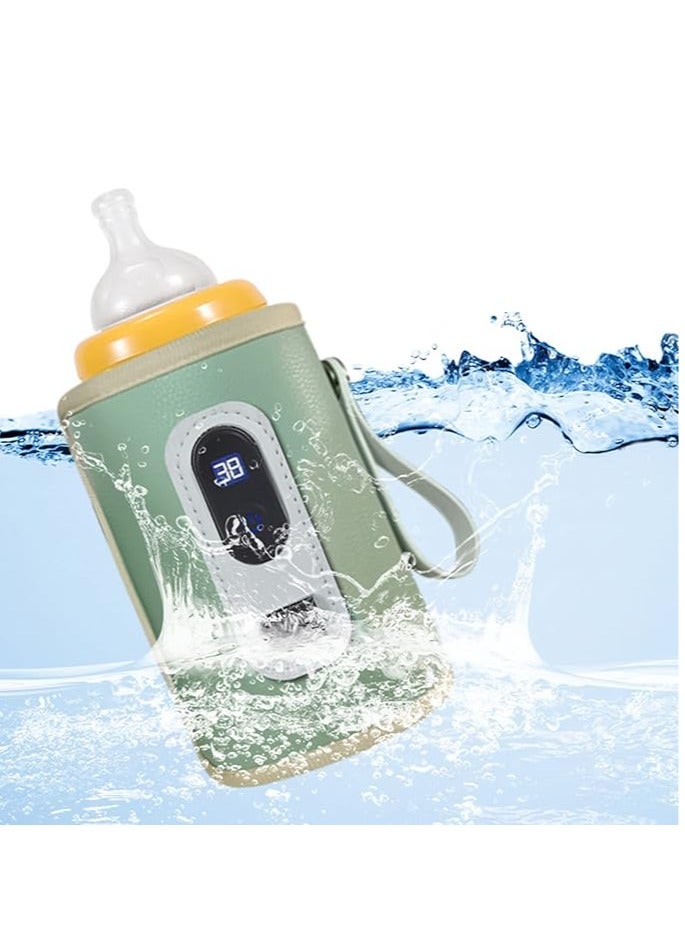 Arabest Baby Bottle Warmer Adjustable Temperature USB Baby Milk Warmer with Digital Display Electric Heating (Green) - Image 5