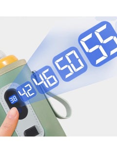عربست سخان زجاجات الأطفال قابل للتعديل درجة الحرارة، سخان حليب الأطفال USB مع شاشة رقمية، تسخين كهربائي (أخضر)  - Image 3