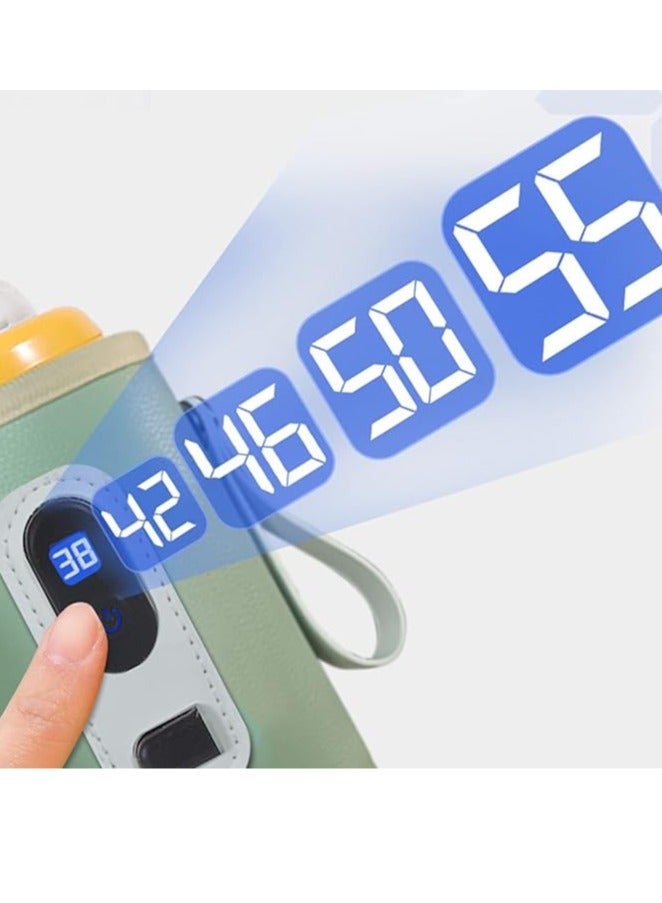 Arabest Baby Bottle Warmer Adjustable Temperature USB Baby Milk Warmer with Digital Display Electric Heating (Green) - Image 3