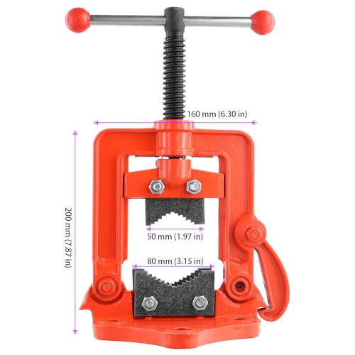 HOIGON 2 PCS 0.4 to 2.4 Inch Bench Pipe Vice, Forged Heavy Duty Forged Pipe Yoke Vise, Pipe Plumbing Vise Tools for Fixing Pipes, Fits 0.4 to 2.4 Inch(10-60mm) - Image 2