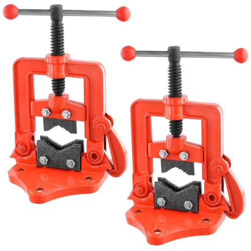 HOIGON 2 PCS 0.4 to 2.4 Inch Bench Pipe Vice, Forged Heavy Duty Forged Pipe Yoke Vise, Pipe Plumbing Vise Tools for Fixing Pipes, Fits 0.4 to 2.4 Inch(10-60mm) - Image 1