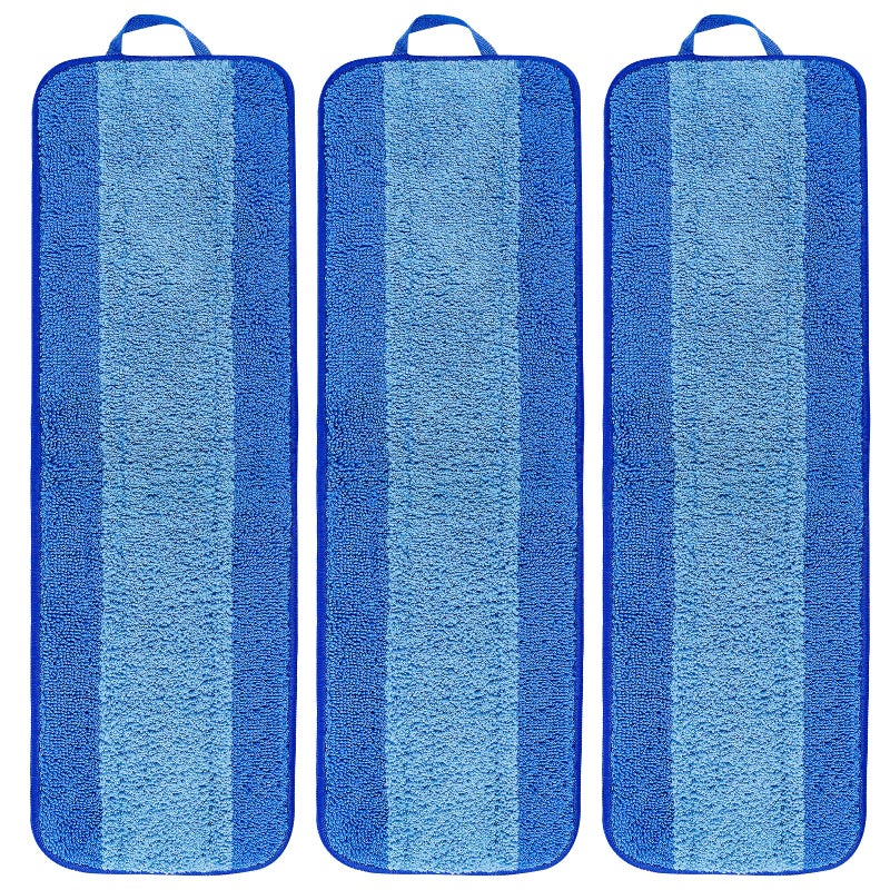 KEEPOW 3 Pack Microfiber Cleaning Pads Reusable Microfiber Mop Pads for 18 Inch Mop, Hardwood & Hard Surface Floors Replacement Cleaning Mop Pads, Machine Washable Pad Refills for Floor Cleaning - Image 1