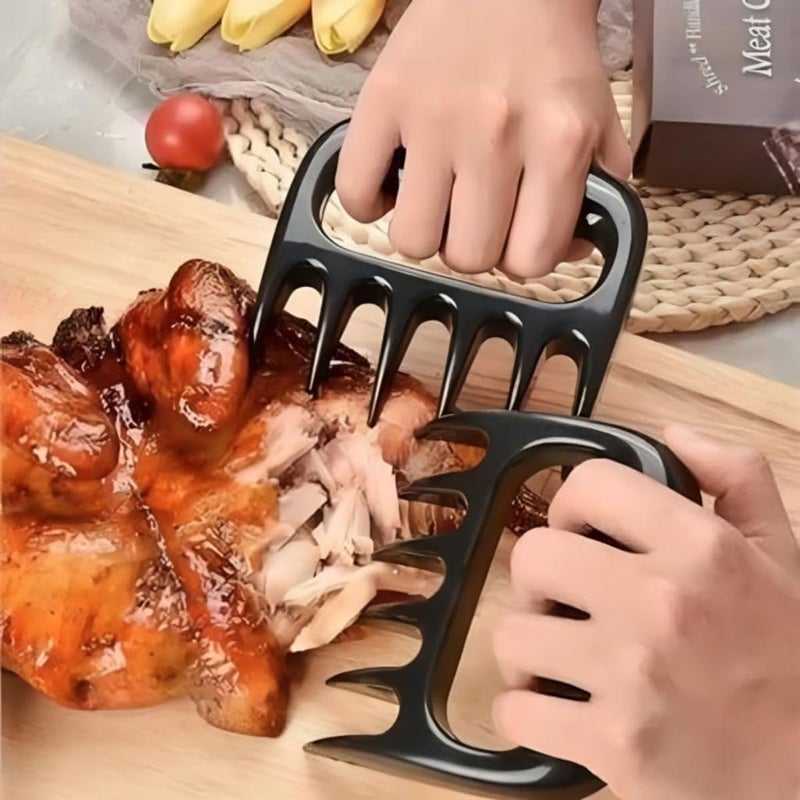 Trifecta أداة مطبخ آمنة خالية من BPA، مضادة للانزلاق، أداة مثالية لتقطيع الدجاج، أداة تمزيق اللحم الكبيرة، مقبض مريح لآلة تمزيق اللحم للدجاج الممزق (مجموعة من 4، أسود) - Image 3