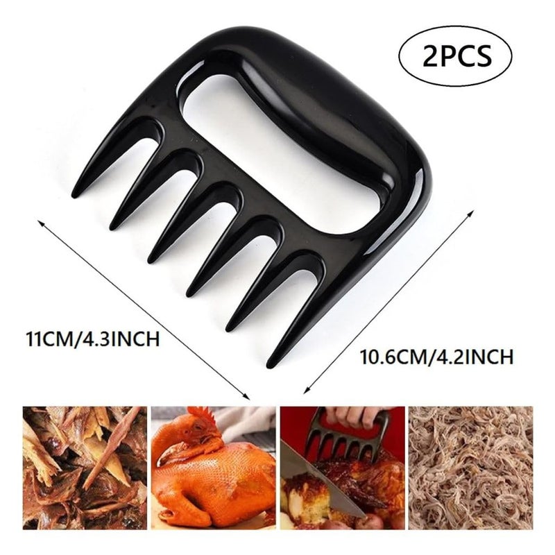 Trifecta أداة مطبخ آمنة خالية من BPA، مضادة للانزلاق، أداة مثالية لتقطيع الدجاج، أداة تمزيق اللحم الكبيرة، مقبض مريح لآلة تمزيق اللحم للدجاج الممزق (مجموعة من 4، أسود) - Image 2