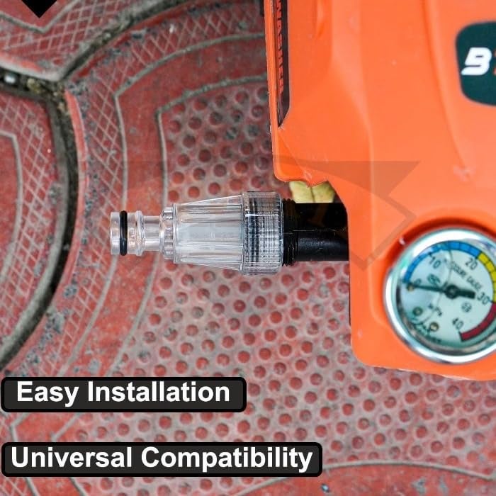 FIELDSTAR High-Pressure Washer Inlet Pipe (8 Feet) with Water Filter & Quick Connector | Compatible with Shakti Technology, Aimex, Starq, Agaro, JPT & More - Image 4