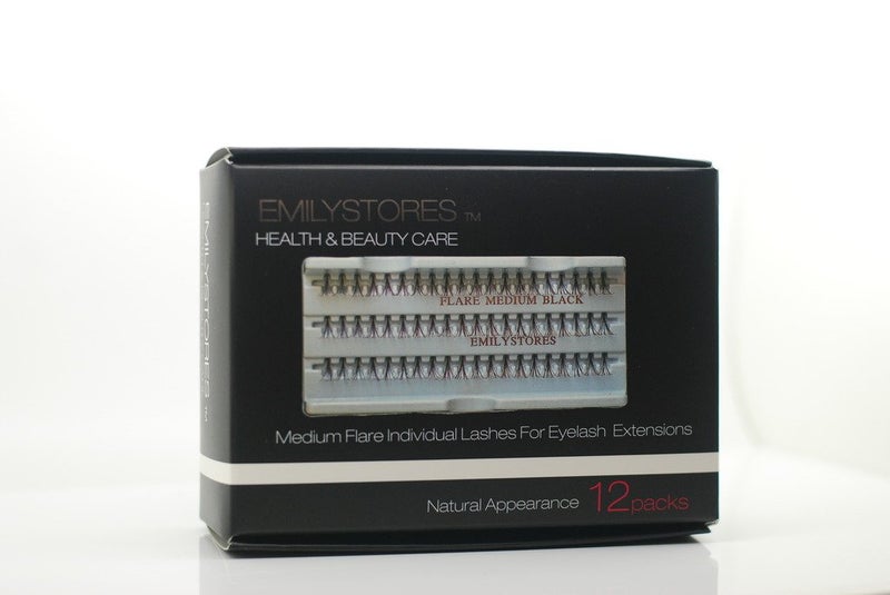EMILYSTORES 12 Packs Eyelashes Natural Individual Lashes Plant Flare Short Eyelash 10mm Black For Eye Lash Extensions Lashes-Knotted(10MM,Short Lashes) - Image 3