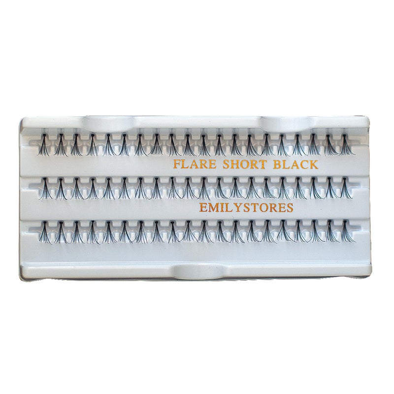 EMILYSTORES 12 Packs Eyelashes Natural Individual Lashes Plant Flare Short Eyelash 10mm Black For Eye Lash Extensions Lashes-Knotted(10MM,Short Lashes) - Image 1