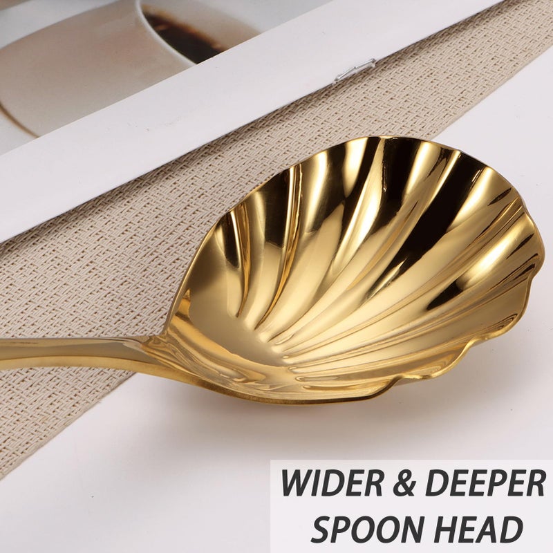Mafier Large Serving Spoon, Stainless Steel Catering Serving Utensils for Party Buffet Dinner Banquet Cooking Kitchen Basics,Dishwasher Safe(Gold) - Image 5