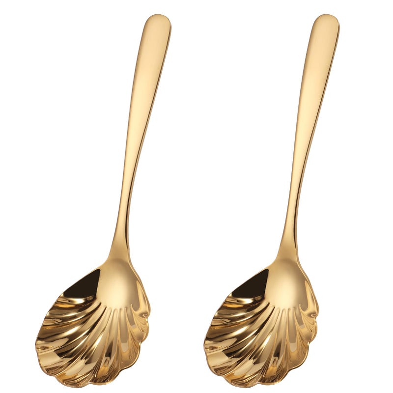 Mafier Large Serving Spoon, Stainless Steel Catering Serving Utensils for Party Buffet Dinner Banquet Cooking Kitchen Basics,Dishwasher Safe(Gold) - Image 1