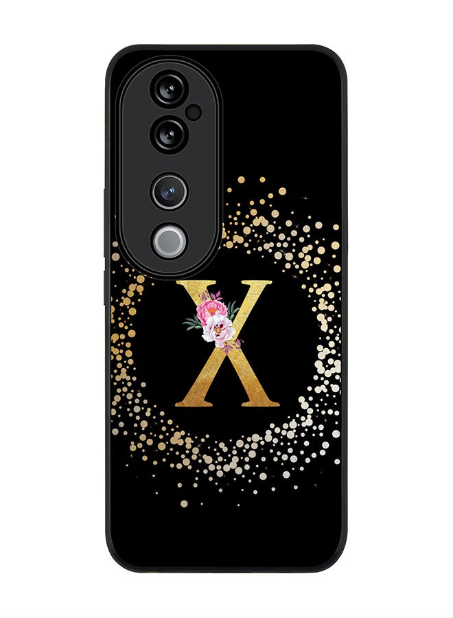Stylizedd For vivo V40 5G /vivo V40 Pro Case,Slim fit Camera Protection, Shockproof Thin Phone cover - Custom Monogram Floral - X ( Black ) - Image 1