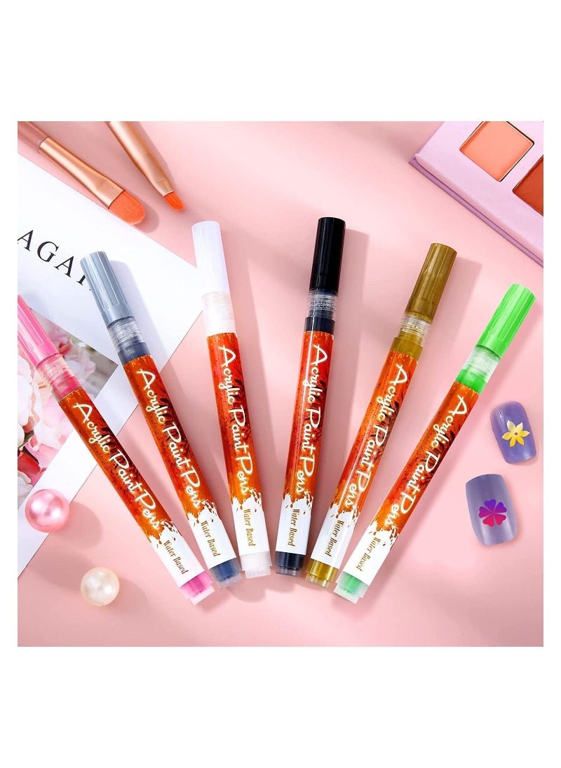 Y&D - 12 Pcs Nail Pen Art Graffiti Waterproof Polish Quick Dry Painting DIY Abstract Lines for Portable Tip Draw Equipment (12 Colors) - Image 1