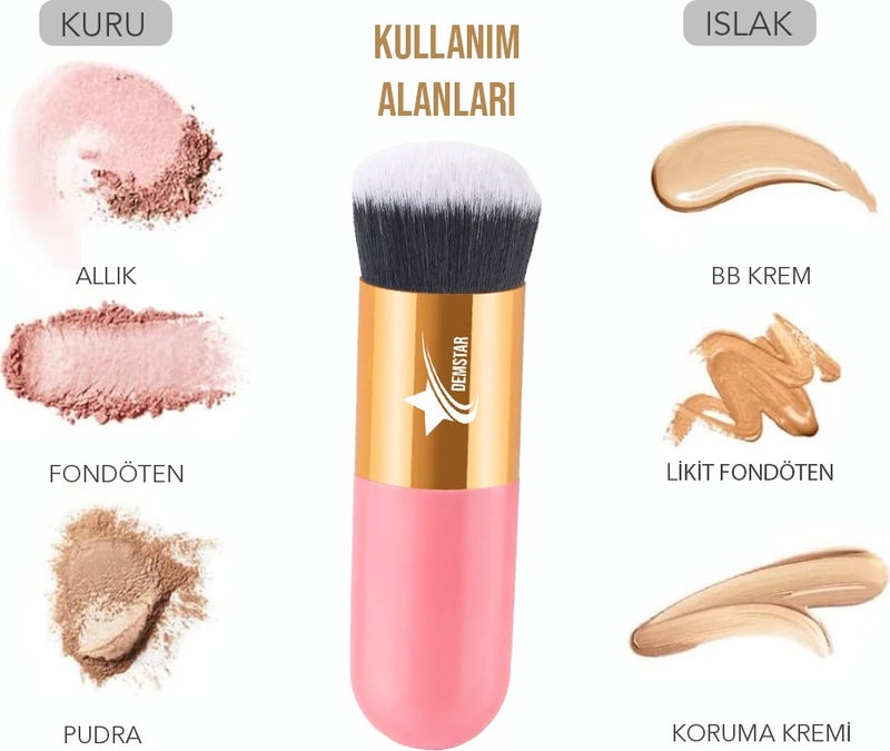 Demstar Professional Make-Up Luxury Kabuki Foundation and Blush Makeup Brush Dm  - Image 5