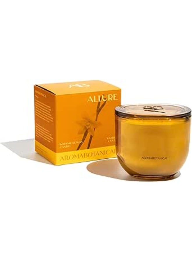 ALLURE Jar Candle 400g | Vanilla & Musk Scented Candle | Botanical Wax Aromatherapy Candle | Long Lasting Clean Burn | Luxury Home Fragrance Gift for Living Room - Image 1
