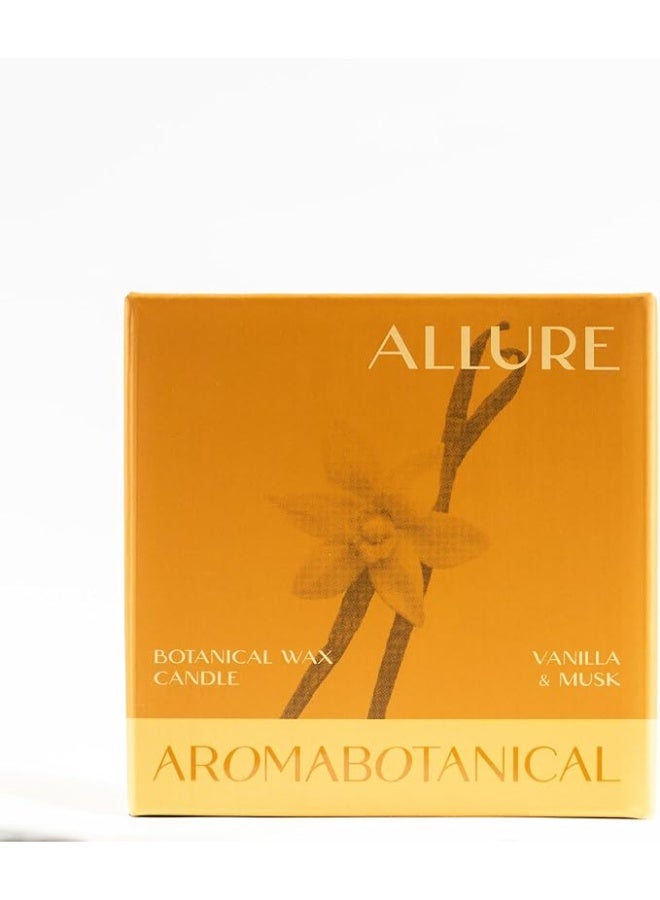 ALLURE Jar Candle 400g | Vanilla & Musk Scented Candle | Botanical Wax Aromatherapy Candle | Long Lasting Clean Burn | Luxury Home Fragrance Gift for Living Room - Image 3