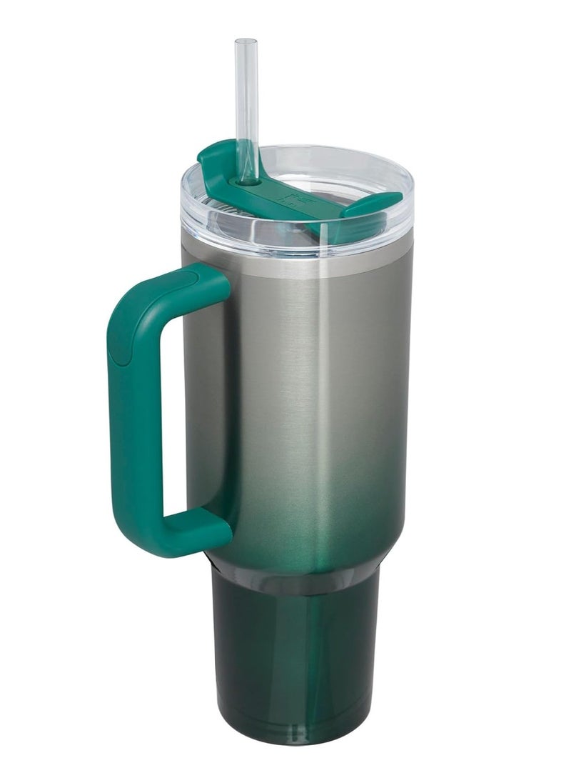 Stanley - GradientQuencher H2.0 40oz Pine Gradient Stainless Steel Insulated Tumbler with FlowState Lid and Reusable Straw – Large Vacuum Sealed Travel Mug for Water, Iced Tea, Coffee – Leak-Proof, Eco-Friendly Hydration Cup for Work, Gym, Travel & Everyday Use - Image 1