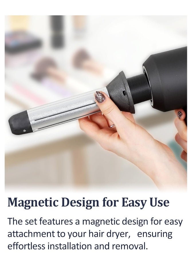 general Automatic Curling Wands Attachments with 2 Curlers for Dyson Supersonic Hair Dryer Airwrap Long Hair Waver Styling Iron Tool Blow Dryer Accessories for Women (Left-Handed) - Image 3