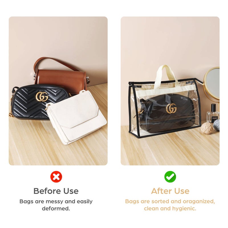 Interesse Interesse 9 Pack Dust Bags for Handbags, Clear Handbag Storage, Purse Storage Organizer for Closet, Purse Cover Hanging Closet Organizer with Zipper  - Image 4