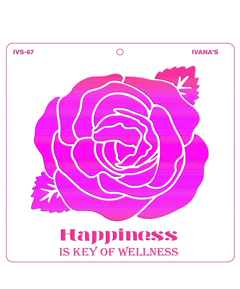 IVANA'S Rose Flower Stencil for Art & Craft, DIY Decorative Stencil for Painting on Canvas, Fabric, Cloth, Paper, Glass, Furniture and Wall, Size - 6 x 6 inch, Pack of 1, IVS-67, Off White - Image 3